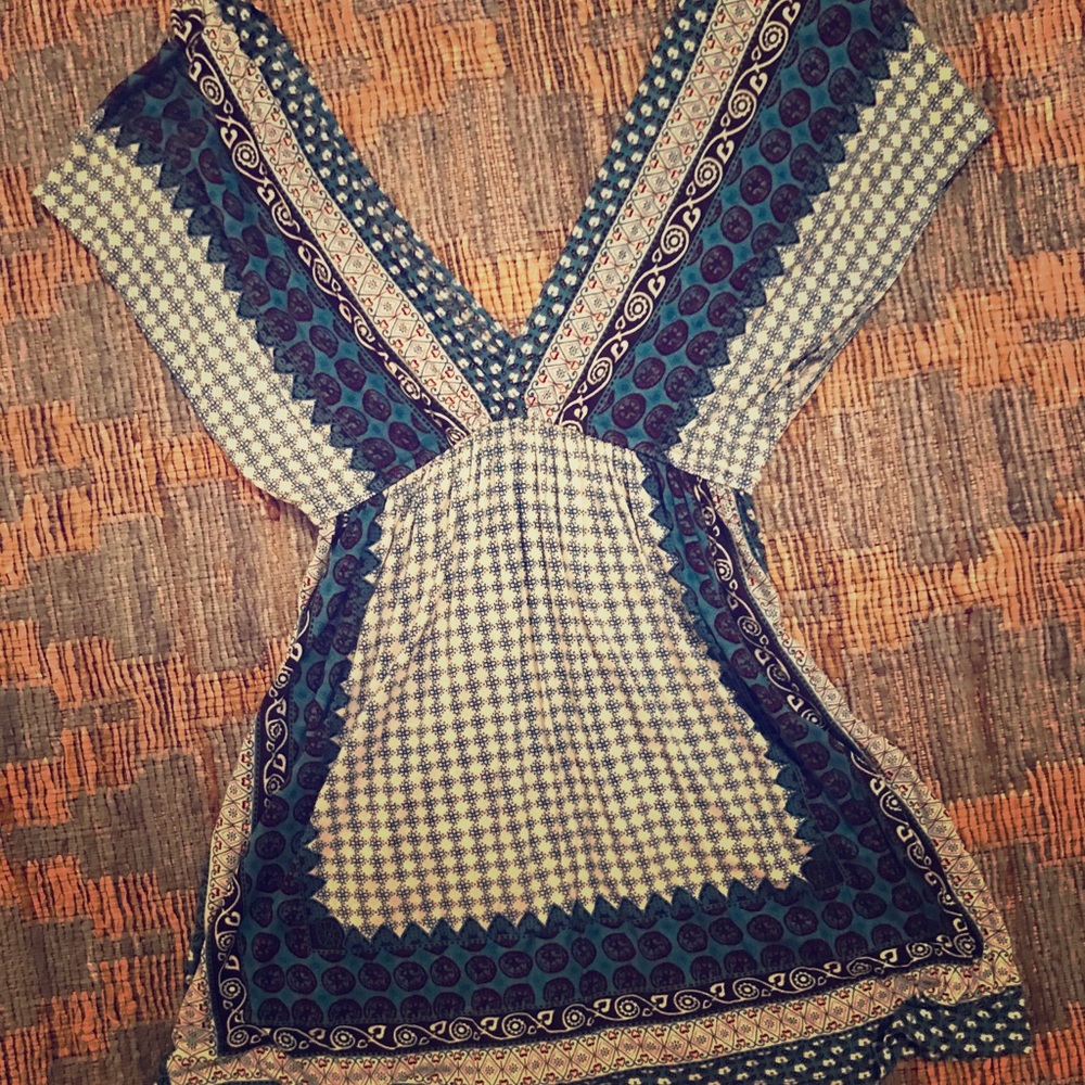 Plunging bohemian top